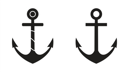 Anchor icon, Anchor symbol for marine transportation, isolated on white background, vector illustration.