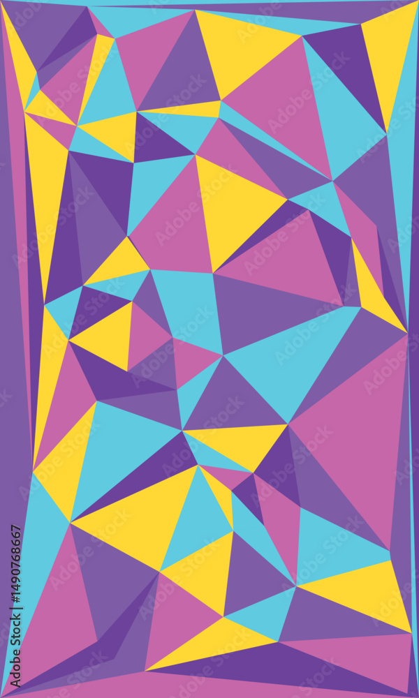 Poster abstract geometric background with polygons colorful. triangular polygons.