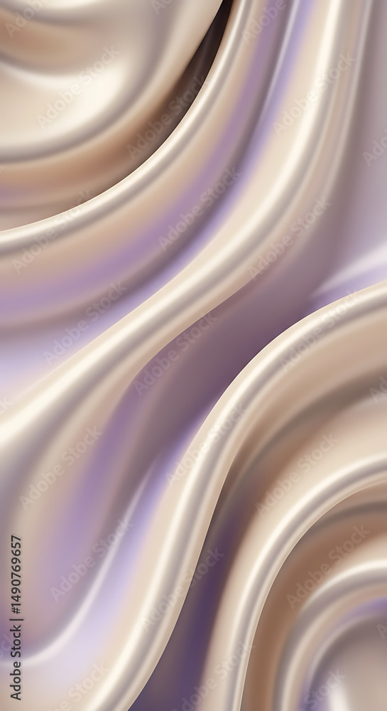 Poster elegant shiny silk fabric texture background with flowing drapes and abstract waves