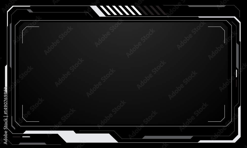 Poster hud frames white grey user interface elements design modern technology futuristic control panel scre