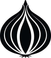 Onion silhouette,  vegetable icon design