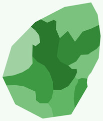 Map of San Marino with regions. A simple country border map with region division. Green color palette. Blank San Marino shape with administrative division. Vector illustration.