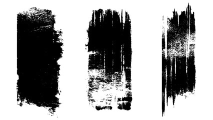 Pack of Black Grunge set of Brush Stroke Vector Collection.  Paintbrush collection. Grunge design elements.