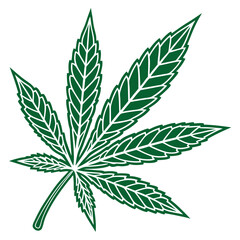 Cannabis Leaf Emoji in Flat Vector Style
