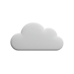 3D rendered cloud icon, simple and clean graphic design element