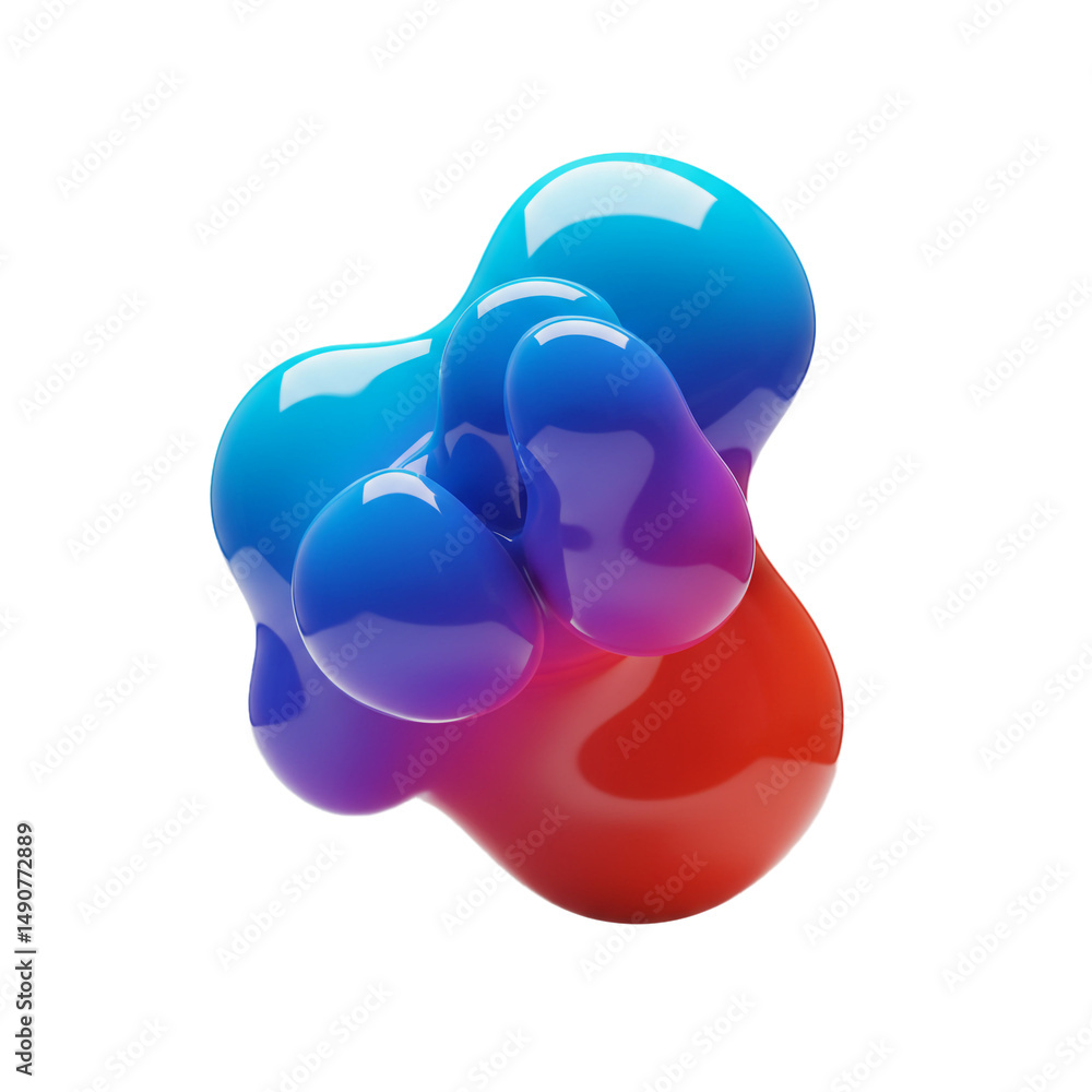 Fototapete vibrant color blobs abstract shape, a dynamic and modern design element