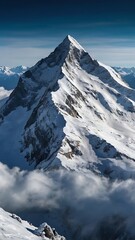 Majestic Snowcapped Mountain Peak A Breathtaking View of Nature's Majesty