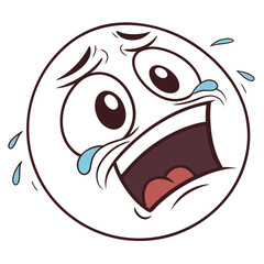 Overdramatic Crying Emoji Face Illustration

