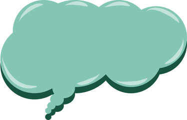 Pastel Green Speech Bubble with 3D Effect, Blank Template for Text