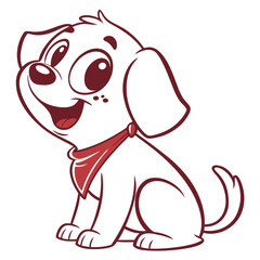 Obraz premium Smiling Puppy Emoji in Simple Vector Format 