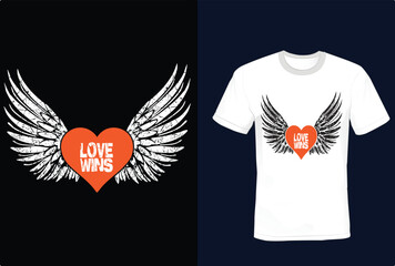 t-shirt Print, Pride Month ,Love always Wins t-shirt design