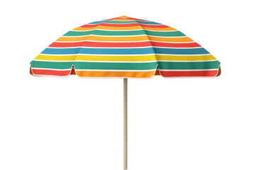Obraz premium Colorful beach umbrella providing shade on transparent background