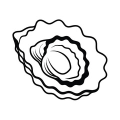 oyster black seafood silhouette vector