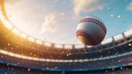 Baseball Stadium, Dynamic Action Shot, Celebratory Confetti