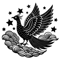 vector illustration of a rooster