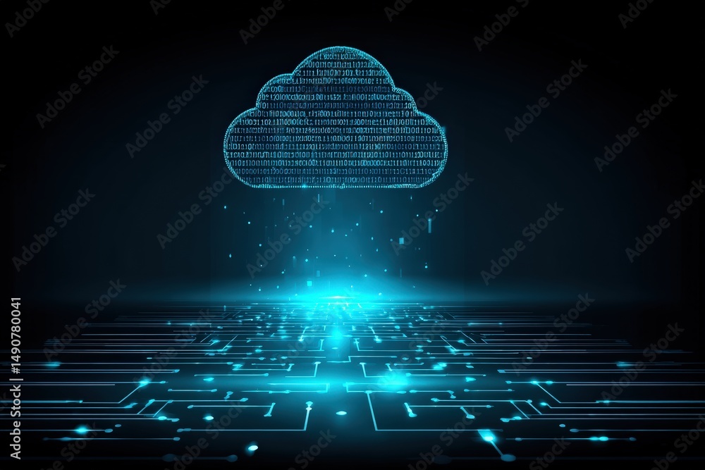 Aufkleber data transfer event digital cloud abstract technology visuals virtual environment aerial view connec