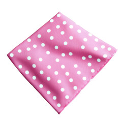 pink polka dot handkerchief on transparent background