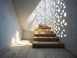 Geometric Light‑Well Staircase
