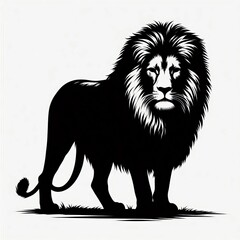 Fototapeta premium lion silhutee