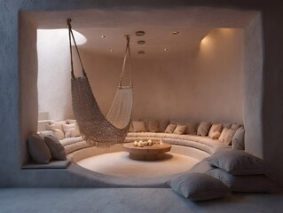 Hammock Lounge Over Sunken Living Pit