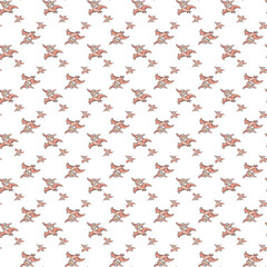 Adorable Cartoon Fox Pattern with Playful Stars on a White Background