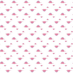 Pink Dinosaur Pattern with Repeating Shapes on White Background