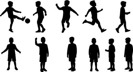 Obraz premium Vector silhouette of boy. 