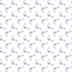 Seamless Pattern Featuring Whimsical Purple Otters on a White Background