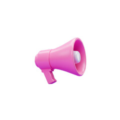 Modern pink loudspeaker icon for communication and announcement