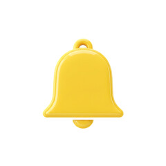 Vibrant yellow notification bell icon, a digital alert symbol