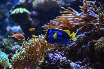 Vibrant Underwater Coral Reef Scene with Colorful Fish Varient 4