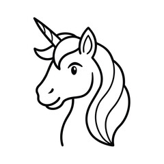 unicorn expression design line art vector