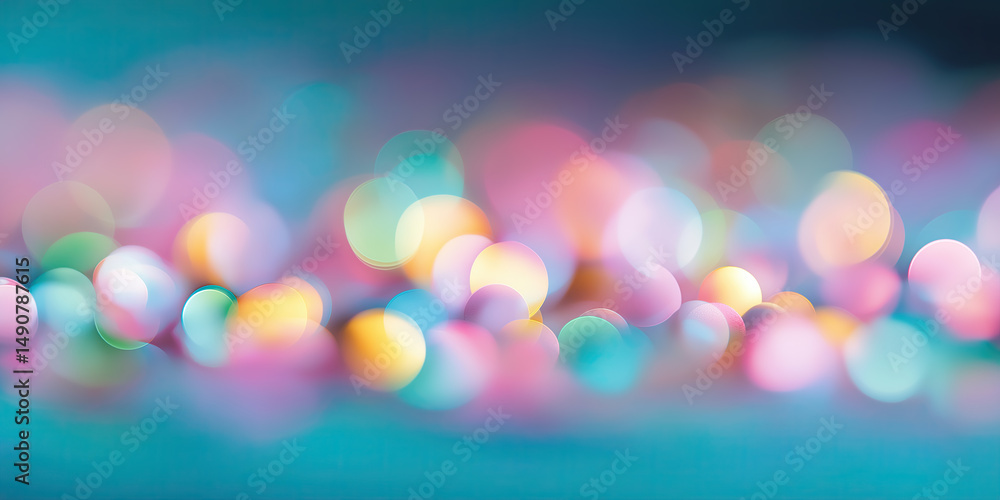 Poster defocused circular lights create dreamy multicolored bokeh effect