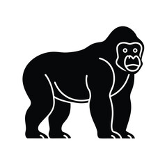 western gorilla ape silhouette vector