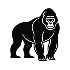 western gorilla ape silhouette vector