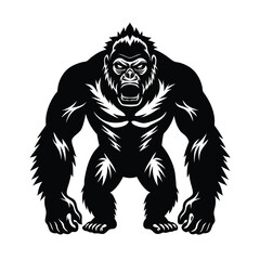 western gorilla ape silhouette vector