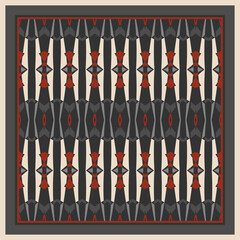 Creative trendy color abstract geometric pattern in white gray black red, can be used for printing onto fabric, interior, design, textile. Ribbons. Frame.