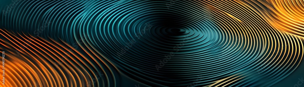 Poster abstract design with concentric circles and gradient colors