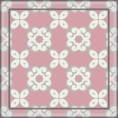Seamless pattern in pink white gray for decoration. Print for paper, tiles, textiles. Home  decor, interior design, cloth design. Frame.