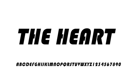 Modern Bold Font. Regular Italic Number Typography urban style alphabet fonts for fashion, sport, technology, digital, movie, logo design, vector illustration