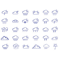 clouds icons set , set of clouds in different forms