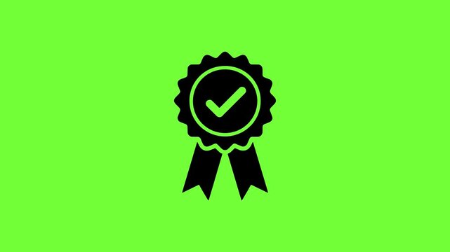 Award Mark Animation on Green Background Approved Check mark Motion Graphic.
