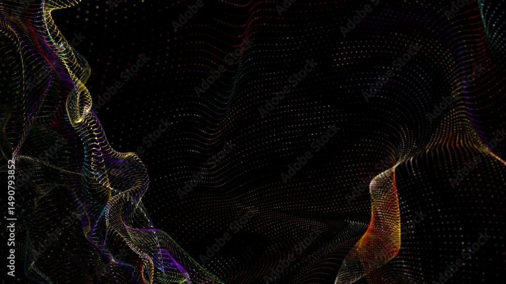 Aufkleber fantastic video animation with particle wave object in slow motion, 4096x2304 loop 4k