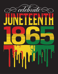 t-shirt print , Juneteenth 1865 t-shirt design
