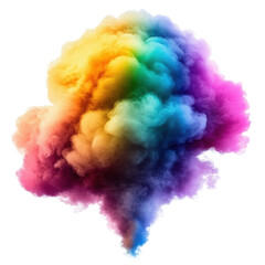 rainbow cloud on transparent background