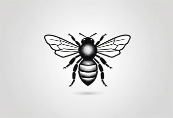 Obraz premium Buzzing Insect: A close-up illustration of a honeybee, a symbol of nature's intricate design. Perfect for design assets related to the environment, education. Ai generated image