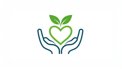 Hands Protecting Green Heart.