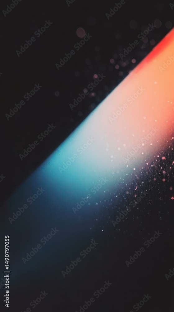 Poster abstract light beam with colorful gradient and floating particles