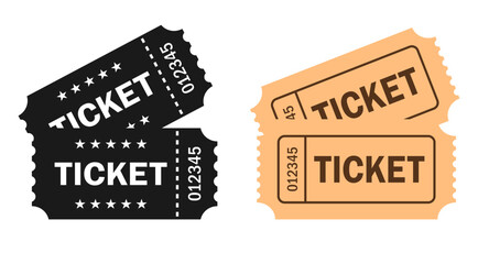 Retro ticket vector icon