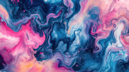 Abstract experimental photography close up shot of swirling ink in water sunset pink and cobalt blue blending seamlessly into otherworldly organic pattern of ink cloudscape mesmerizing dance